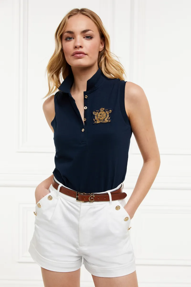 Holland Cooper Sleeveless Polo Ladies in Ink Navy